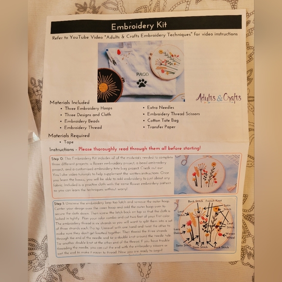 Two unused embroidery kits: Fun / Flowers - Picture 5 of 7